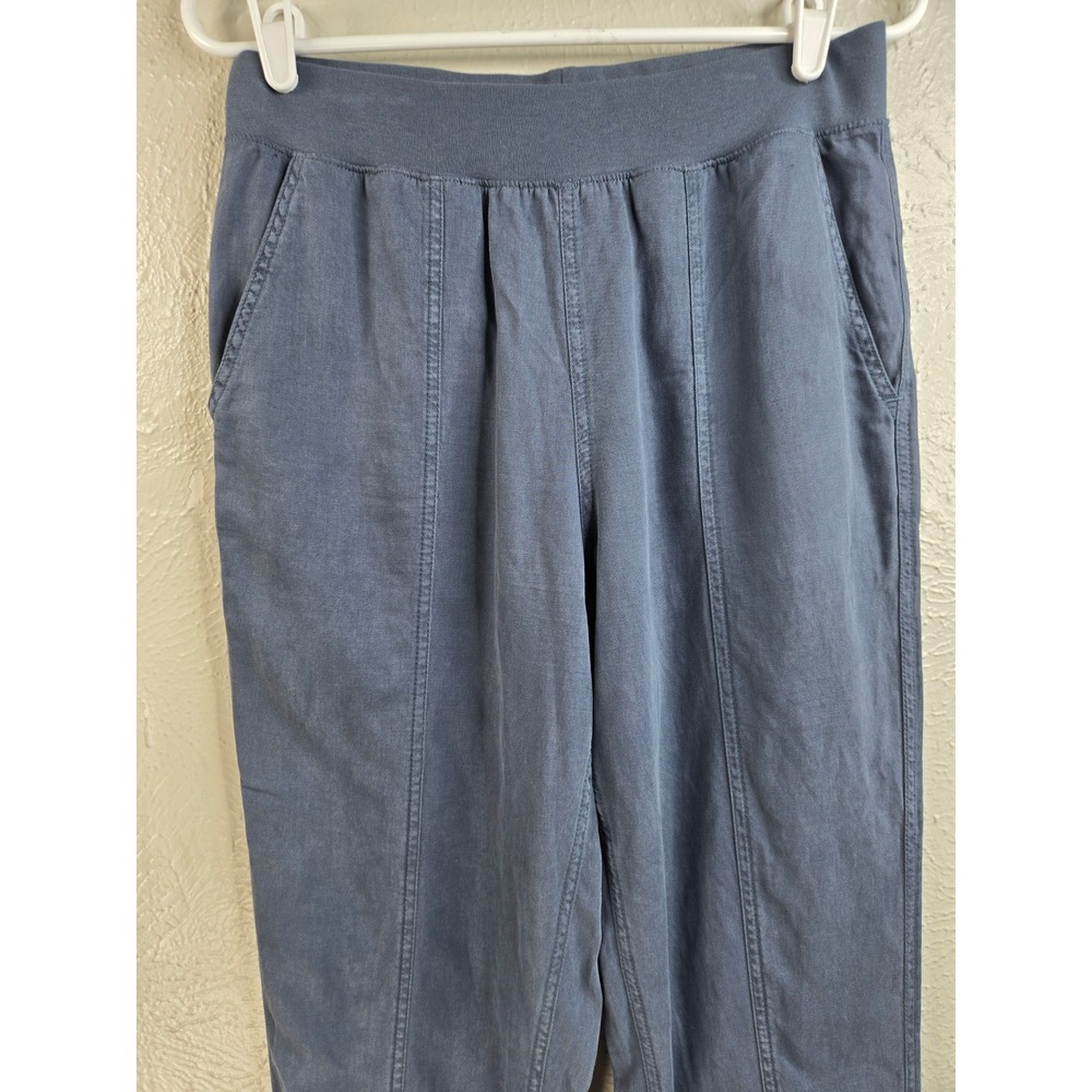 Faherty Linen Blend Tapered Leg Pants S Navy Blue Lightweight Relaxed Fit Pullon - Picture 9 of 9